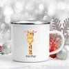 Personalized Kids Enamel Camping Mug — Forest Animals Children's Name Cup, Eco-Friendly Enamel Mug