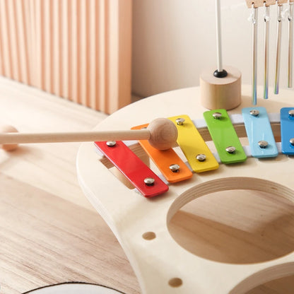 Baby Wooden Montessori Children's Xylophone Music Table Educational Aeolian Bells Musical Toy Newborn Birthday Gift