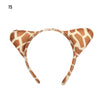 Plush Animal Ears Headband – Cartoon Dog Zebra Tiger Hairband, One Size for Kids & Adults, Cosplay Party Accessory
