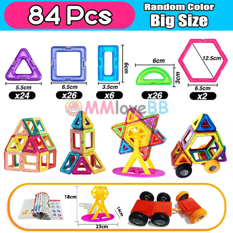 Big Size Magnetic Blocks Designer Construction Set for Kids