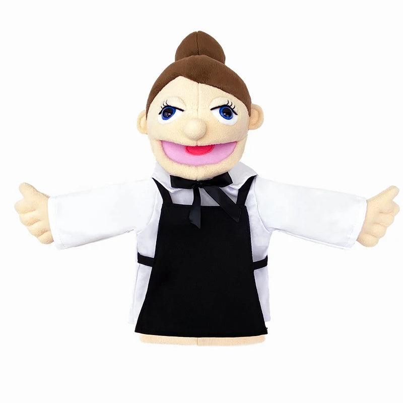Big Plush Hand Puppets, Cartoon Doctor Police Nurse Teacher Ventriloquism Dolls