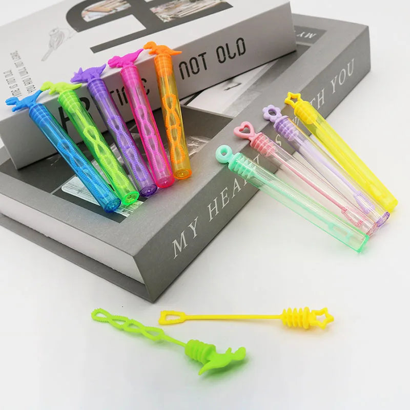 20-Pack Heart & Dinosaur Bubble Wands - Bubble Blowers Party Favors for Birthday Decorations & Wedding Guest Gifts