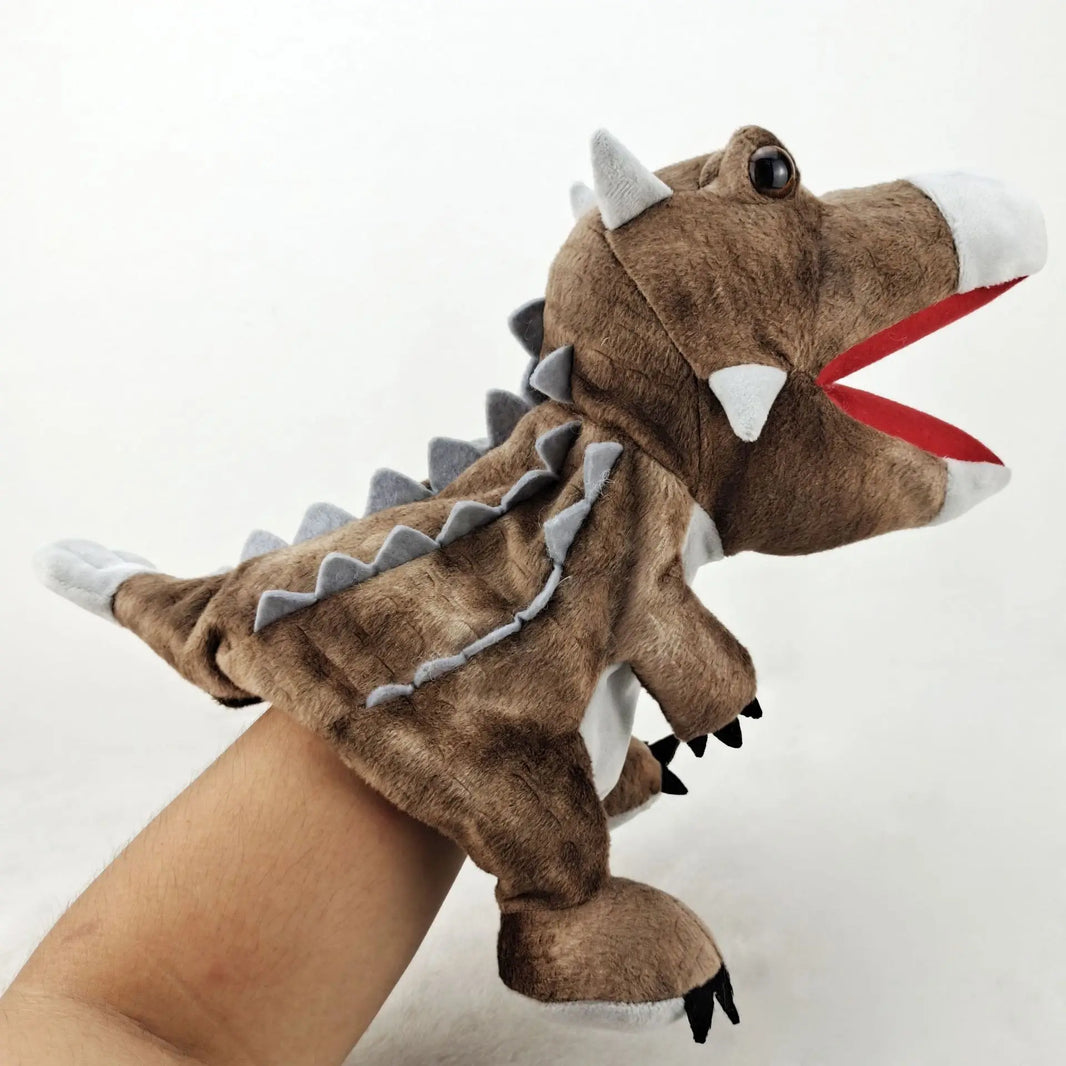 11 Style Dinosaur Plush Hand Puppets, Triceratops Tyrannosaurus Dilophosaurus Gloves