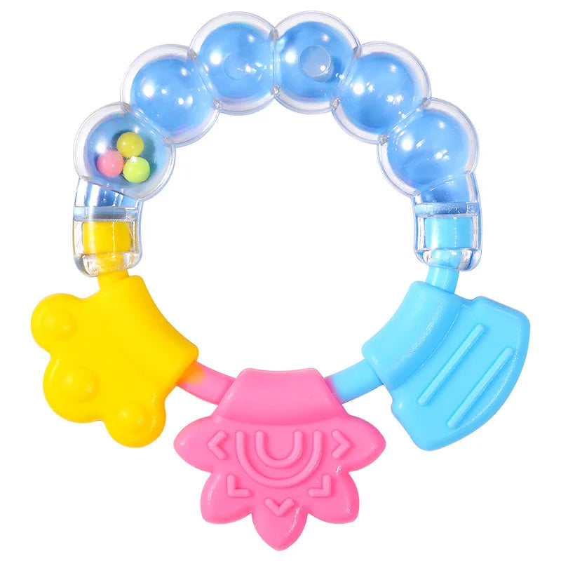 Baby Silicone Training Toothbrush - BPA Free Banana Shape Teether Chew Toy and Teething Ring for Infants