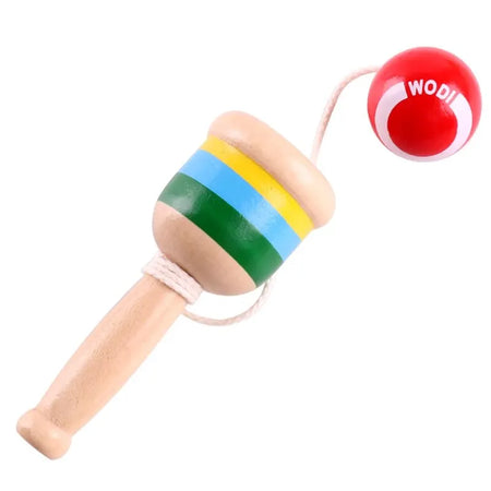 Montessori Wooden Skill Sword Cup Toy - Develop Intelligence, Smooth Educational Traditional Games, Throw and Catch Ball Toy
