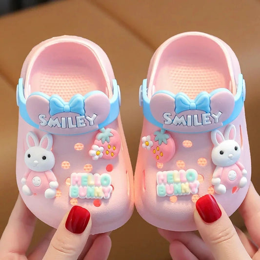 Summer Kids’ Sandals – Hole Children’s Shoes, Soft Anti-Skid Cartoon DIY Design, Sandy Beach Shoes for Boys & Girls, Baby Slippers
