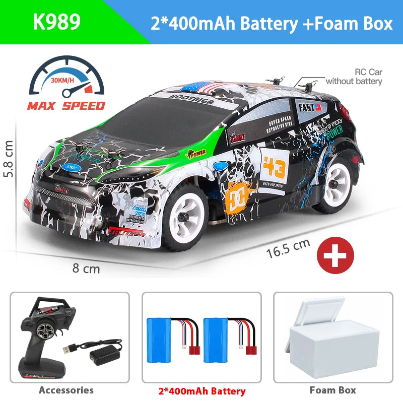 WLtoys K969 1:28 Mini RC Racing Car with 4WD and 2.4G Remote Control