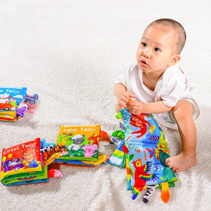New 3D Visual Tail Cloth Book - Baby Tear-Resistant, Biteable Cognitive Tool, Interactive Parent-Child Fun, Toddlers Enlightenment Toys