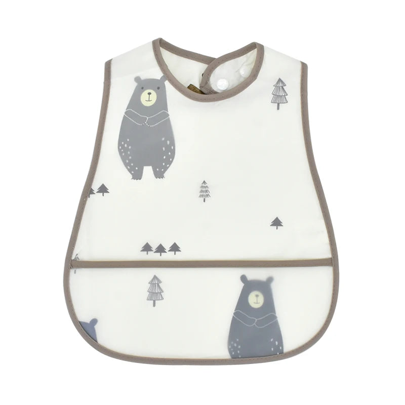 2023 New Cartoon Pattern EVA Waterproof Baby Bibs – Adjustable Feeding Apron with Pocket for Kids, Baby Burp Cloths - Kidzy Market