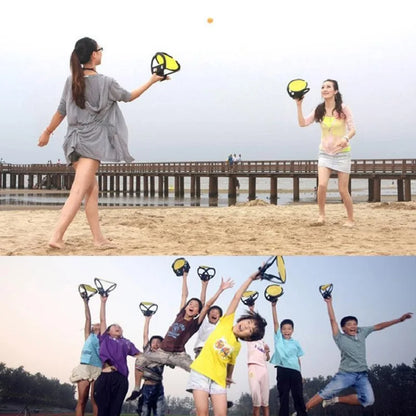 Parent-Child Catch & Throw Racket Set for Kids & Adults – 1 or 2 Pack Hand-Grip Ball Game, Outdoor Fitness Toy