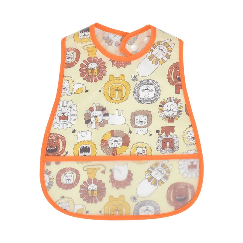 2023 New Cartoon Pattern EVA Waterproof Baby Bibs – Adjustable Feeding Apron with Pocket for Kids, Baby Burp Cloths - Kidzy Market