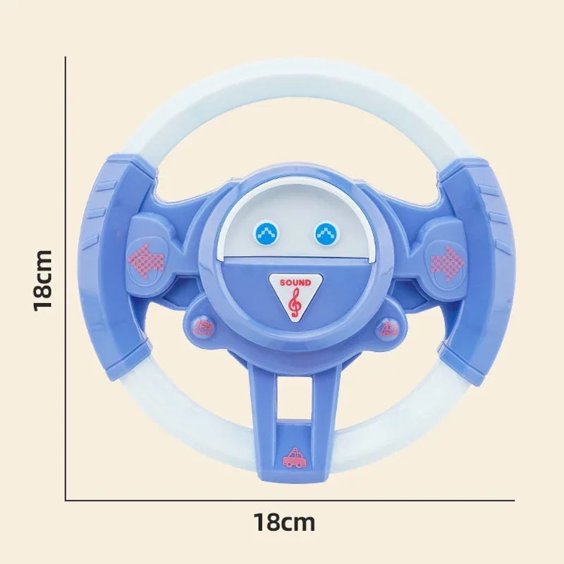 Infant Shining Electric Simulation Steering Wheel Toy with Light and Sound Kids Early Educational Stroller Vocal Toy