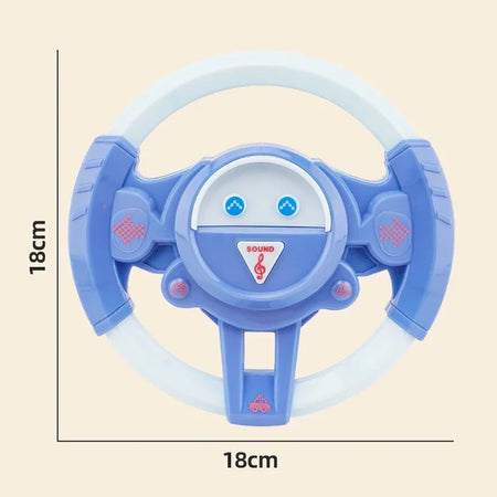 Infant Shining Electric Simulation Steering Wheel Toy with Light and Sound Kids Early Educational Stroller Vocal Toy
