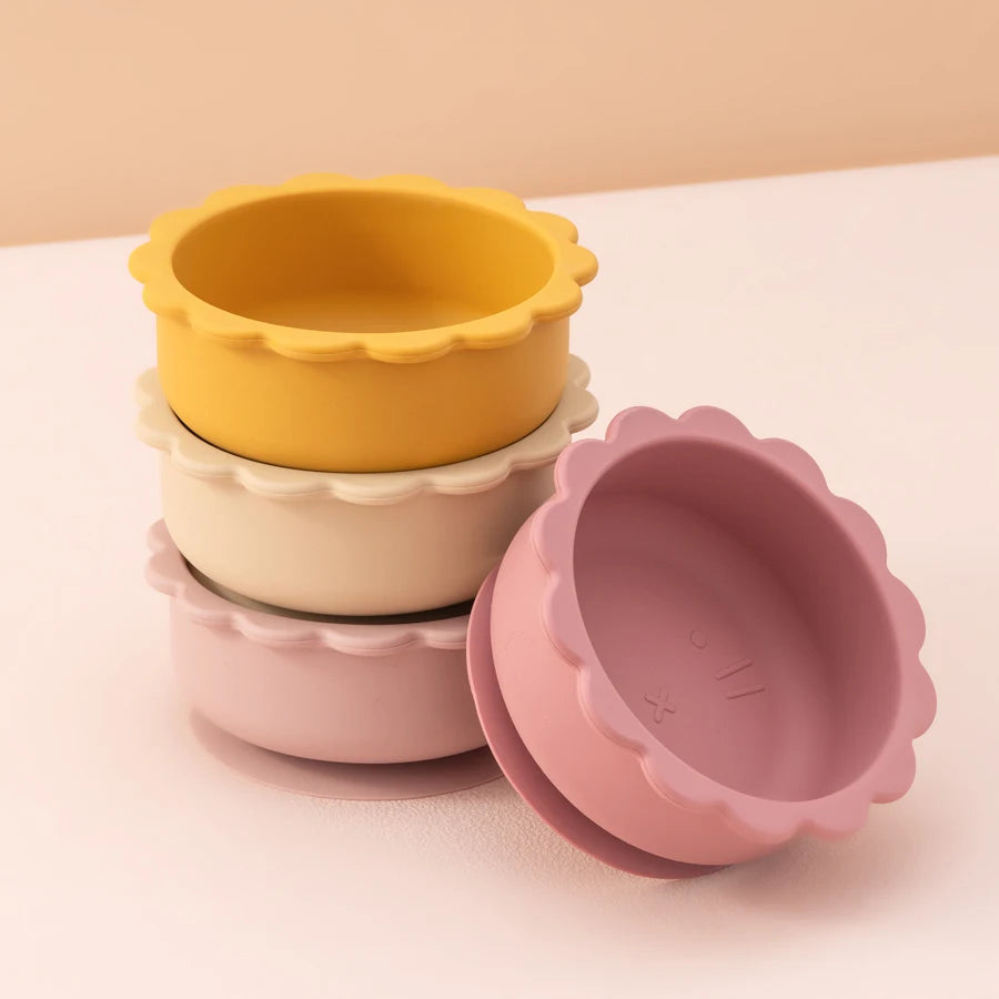 1PC Baby Silicone Bowl - Cute Cartoon Lion Shape Baby Tableware, Solid Color Baby Food Storage, BPA-Free Suction Baby Meal Tray