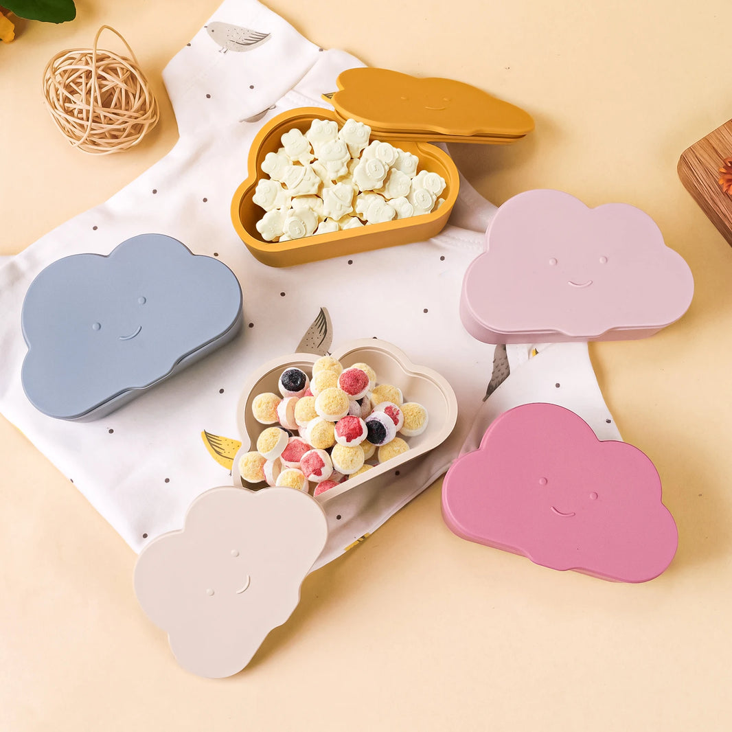 TYRY HU BPA Free Kids Silicone Food Storage Box - Portable Snack Container for Toddlers, Leak-Proof Baby Snack Cup with Lid - Eco-Friendly, Dishwasher Safe, Solid Color