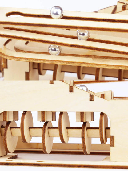 Spiral Marble Run 3D Wooden Puzzle – DIY Mechanical Model Kit for Adults and Teens