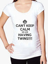 Funny White Black Maternity T-Shirt | Cute Comfortable Pregnancy Tee | Twins Pregnancy T-Shirt | Summer Short Sleeve Tops