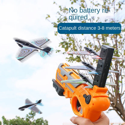 Foam Airplane Launcher Toy for Kids — Outdoor Flying Glider Plane, Parent-Child Play, Ages 4+