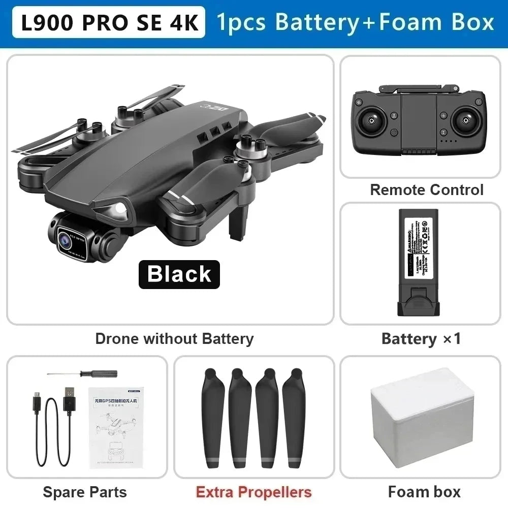 L900 Pro SE Max GPS Drone – 4K Dual HD Camera 5G WiFi FPV Quadcopter with Obstacle Avoidance