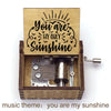 You Are My Sunshine Quote Print Wooden Music Box Birthday Party Favor Gift for Kids