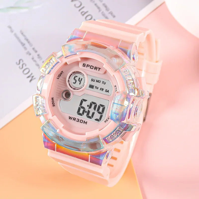 Fashion Kids LED Digital Watch for Children Boys and Girls Sports Alarm Luminous Electronic Wristwatch