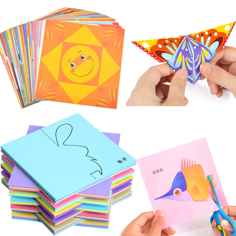 Children's Handmade Paper Cuttings Origami Puzzle DIY Educational Toy for Kindergarten Birthday Gifts