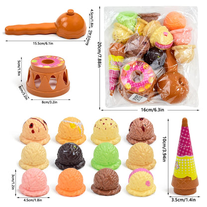 GGbell Ice Cream Stack-Up Pretend Playset — Educational Kitchen Toy for Toddlers & Kids (Ages 1–6)