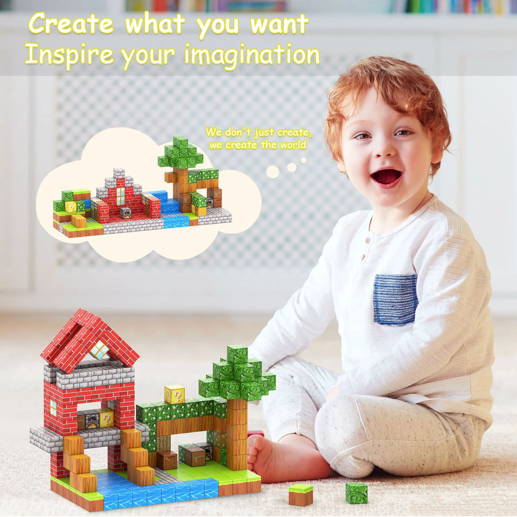Magnetic Building Blocks Set – Mine World Magic Portal