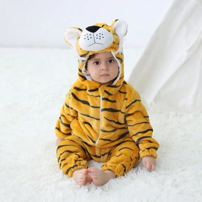 Baby Animal Kigurumi Romper – Unicorn, Panda, Rabbit Cartoon Jumpsuit (Newborn & Infant Cosplay Pajamas, 0-24 Months)