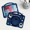 Cute Cartoon Silicone Kids iPad Case with 360° Rotating Stand & Handle — Shockproof Protective Cover — Fits iPad Mini (7.9–8.3 in / 20.1–21.1 cm), iPad & iPad Air (9.7–10.9 in / 24.6–27.7 cm), iPad Pro 11 in (27.