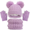 Imitation Cashmere Winter Baby Hat, Gloves, and Scarf Set – Fleece Warmer, Thick Knit Beanie with Pompom for Boys and Girls
