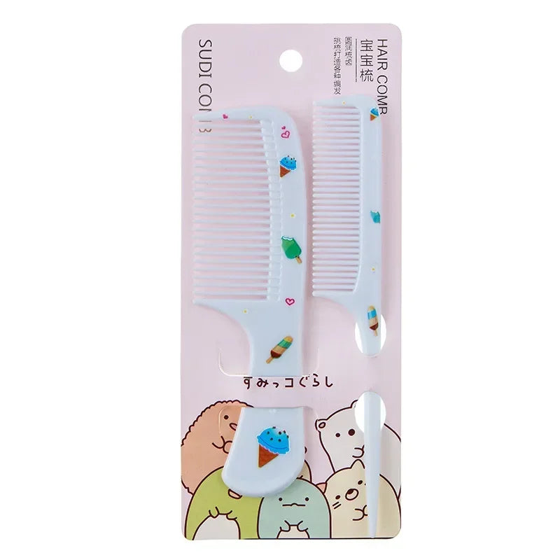 2Pcs/Set Cute Kids Hairdressing Comb - Anti-static Pointed Tail Comb for Girls - Strawberry Fruit Hair Comb