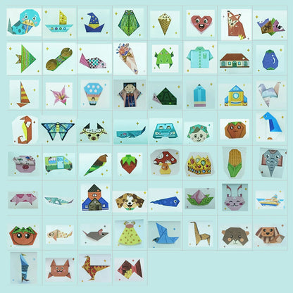 Origami Kit for Kids with 60 Projects – Double-Sided Practice Papers and Instructional Book, 4 Skill Levels, Gift for Ages 4+ Girls