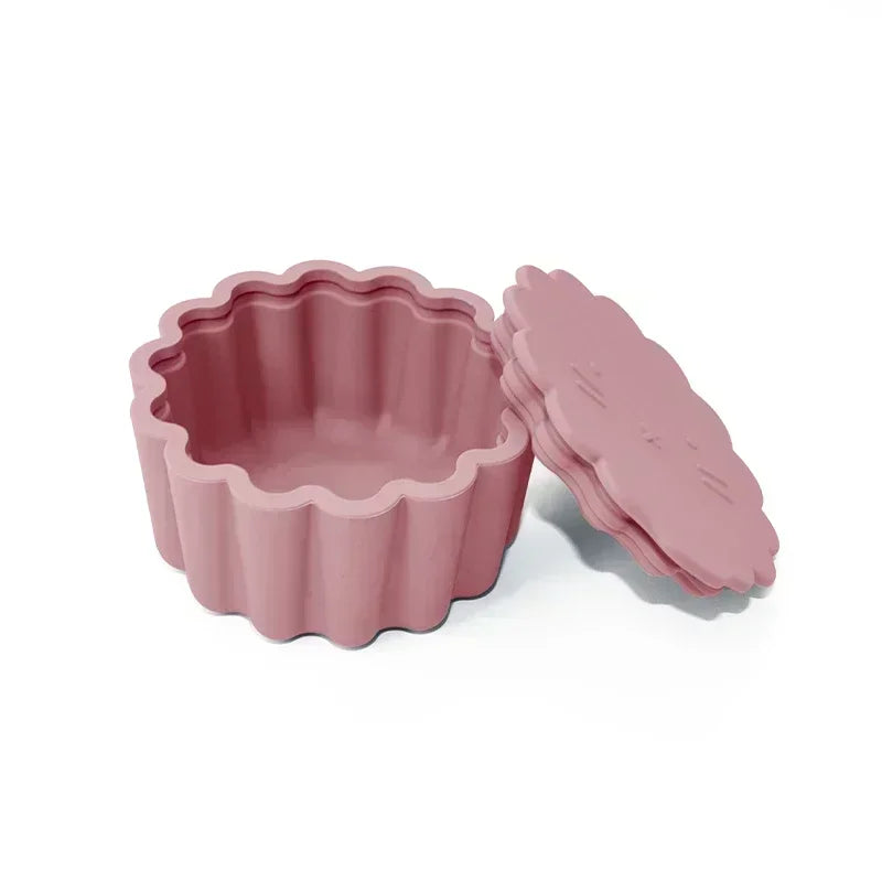 WOLIFE Baby Food Storage Box – Portable Snack Storage Box, Edible Grade Silicone Snack Cups, Travel Tableware Accessories for Kids
