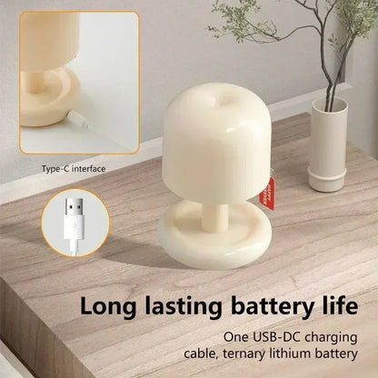 Mini Sunset Night Lamp USB Rechargeable Mushroom Style LED Desktop Light for Coffee Bar Home Decor Bedroom