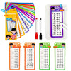 Digital Learning Flash Cards – 15 Cards for Addition, Subtraction, Multiplication, Division, Fractions, and Math Formulas with 2 Erasable Pens, Educational Toy for Kids