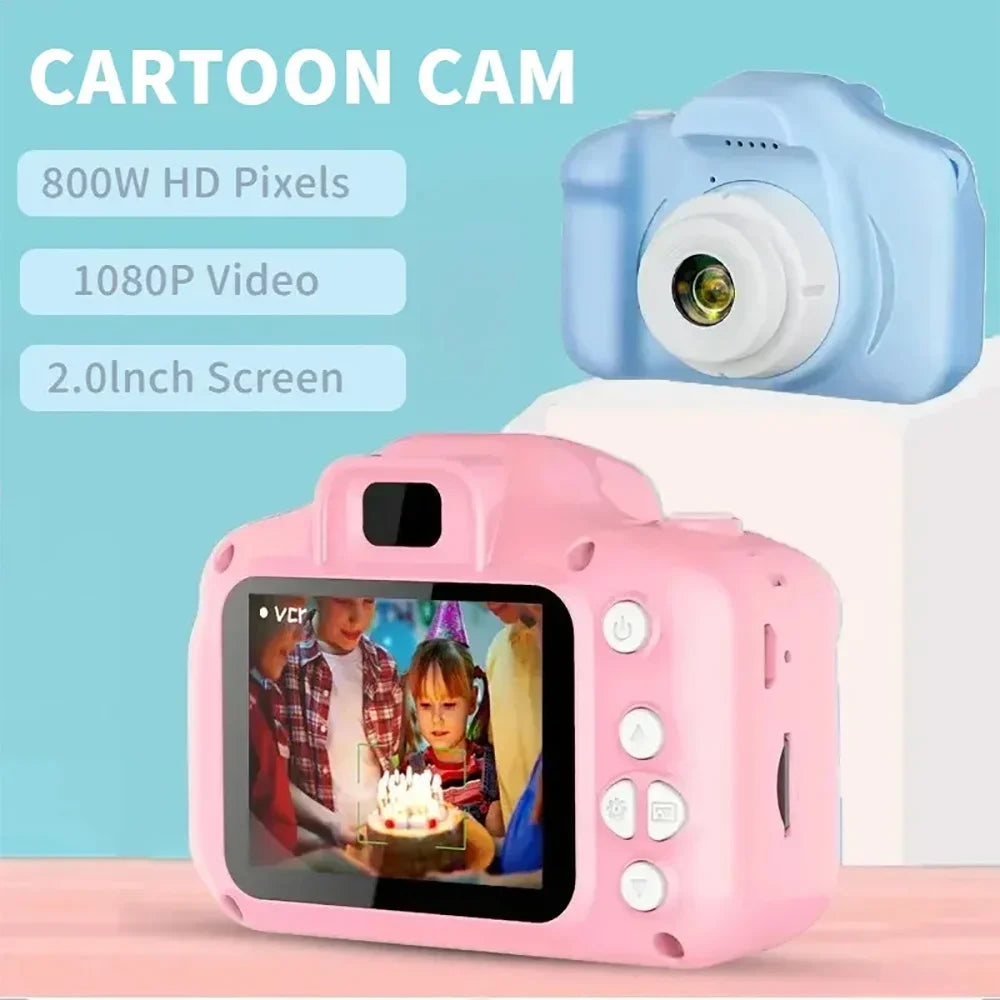Lovely X2 Kids Mini Digital Camera for Photos and Video, Small Photography Toy, Birthday Gift for Children
