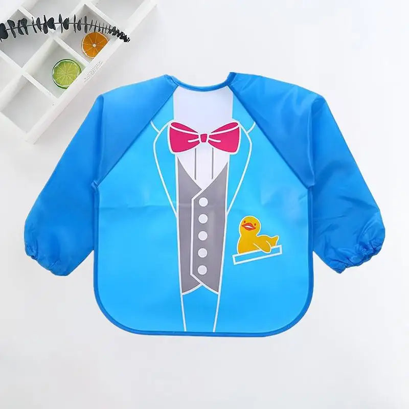 Waterproof Long-Sleeve Baby Bib – Cute Cartoon Apron with Pocket for Self-Feeding (0-3Y) - Kidzy Market