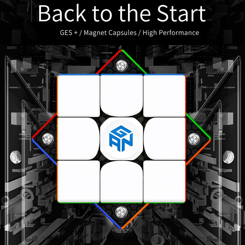 GAN 356 M 3x3x3 Magnetic Magic Speed Cube, Stickerless, GAN 356M Professional Fidget Toy, GAN 356 M Lite Cubo Magico Puzzle