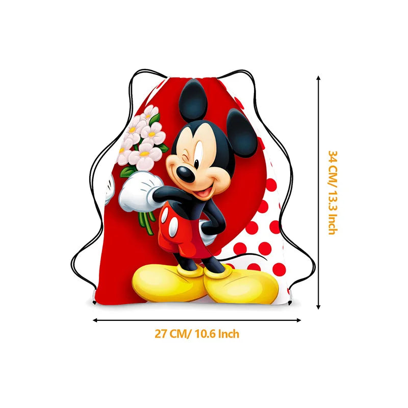 Disney Mickey & Minnie Children Drawstring Bag – Cartoon Anime Backpack, School Bag for Kids, Birthday & Christmas Gifts - Kidzy Market