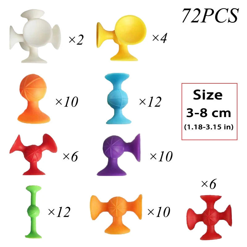 Montessori Animal Silicone Soft Building Blocks – DIY Suction Cup Assembly for Sensory Play and Educational Toy for Children