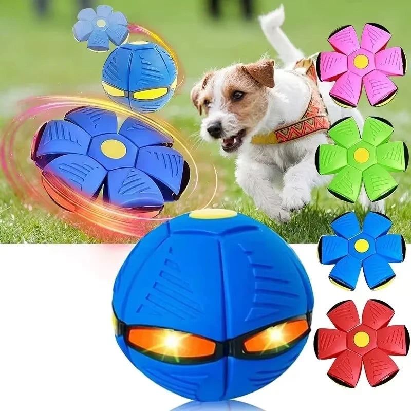 Magic Flying Saucer Stomp Ball - 24 cm (9.5 in) Bouncy Transforming Puzzle Ball for Kids & Pets, Indoor/Outdoor