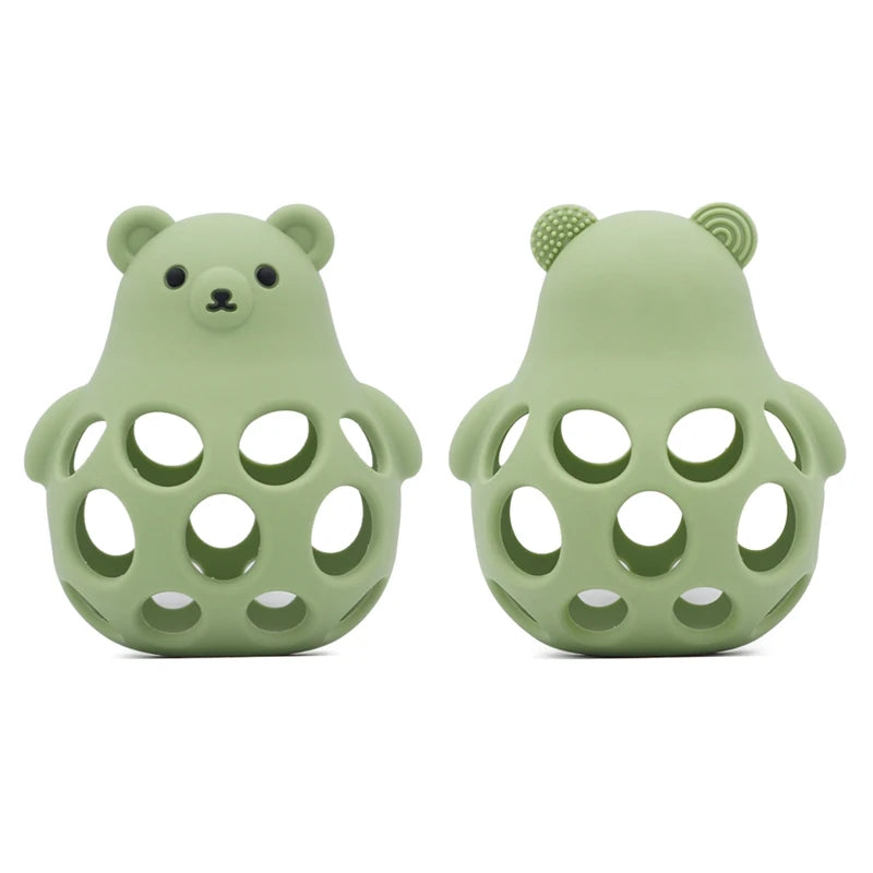 Baby Silicone Hollow Teether - BPA-Free, 0-12 Months, Cartoon Cute Chick Rattle, Infant Toys, Baby Accessories Gift