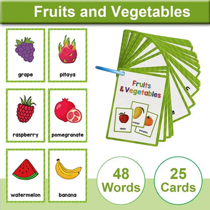 Montessori English Word Cards – Early Education Vocabulary Teaching Aids for Kids and Kindergarten Classroom Supplies