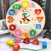 Montessori Wooden Shape Matching Building Blocks Toy for Toddlers Ages 2+ Early Learning Educational Puzzle