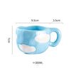 Hand-Pinched Irregular Porcelain Mug 300 ml (10 fl oz) – Flower & Heart Pattern Coffee & Tea Cup, Cute Gift for Kids & Girls