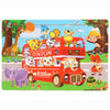 30-Piece Wooden Jigsaw Puzzle for Kids, Cartoon Animals & Vehicles, Early Learning Toy