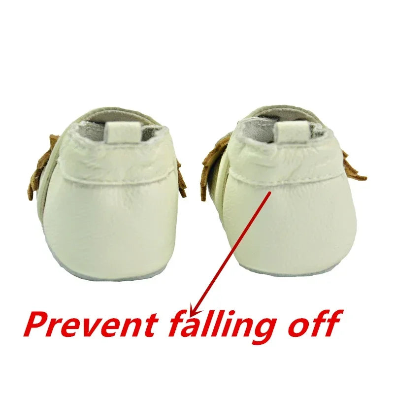 Toddler Baby Shoes – Newborn Infant Boys & Girls Soft Genuine Cowhide Moccasins, First Walkers, Skid-Proof (0-24M)