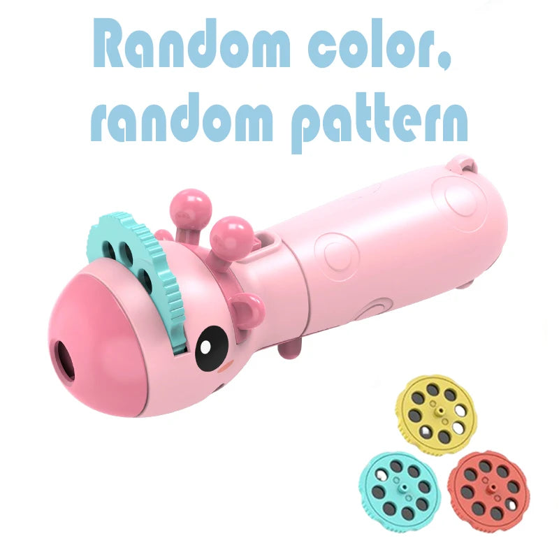 Kids 3-Pattern Projection Flashlight Night Light – Bedtime Story Projector, Educational Luminous Toy