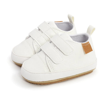 Meckior Baby Shoes Retro Leather Boy Girl Multicolor Toddler Rubber Sole Anti-Slip First Walkers Infant Shoes